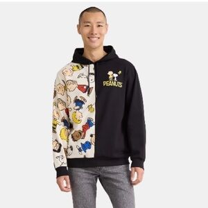 Peanut Graphic Hoodie Sweatshirt with Long Sleeves, Size Mens Medium
